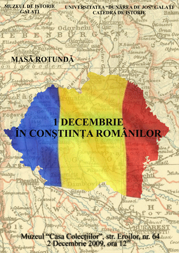 Afisul mesei rotunde "1 decembrie în conştiinţa românilor"